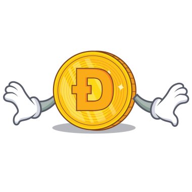 Sürpriz Dodgecoin karakter karikatür tarzı