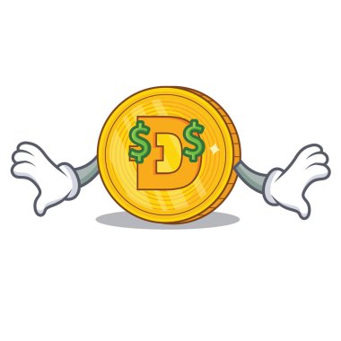 Para göz Dodgecoin karakter karikatür tarzı