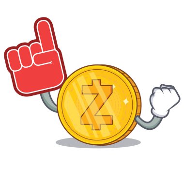 Köpük parmak Zcash sikke karakter karikatür