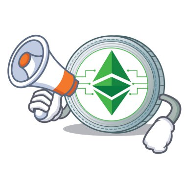 Megafon Ethereum klasik karakter karikatür ile