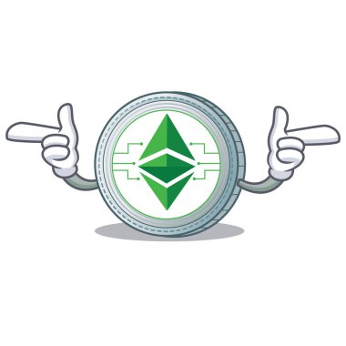 Parmak Ethereum klasik karakter karikatür işaret
