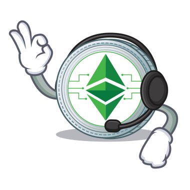 Kulaklık Ethereum klasik karakter karikatür ile