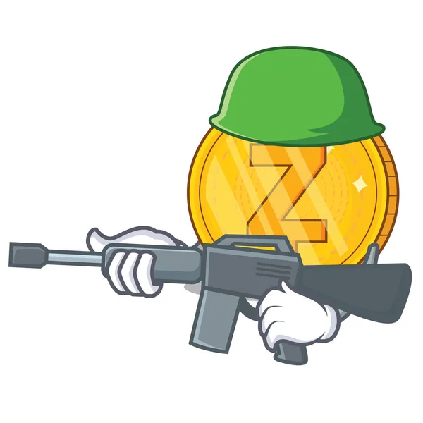 Ordu Zcash sikke karakter karikatür — Stok Vektör