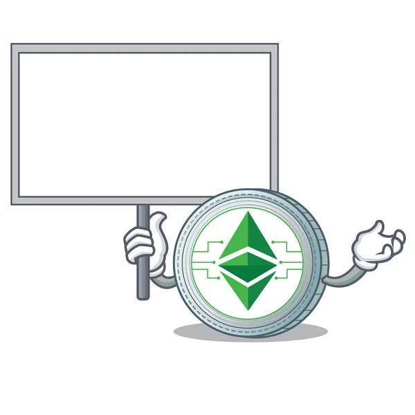 Bring board Ethereum classic character cartoon — Stock Vector