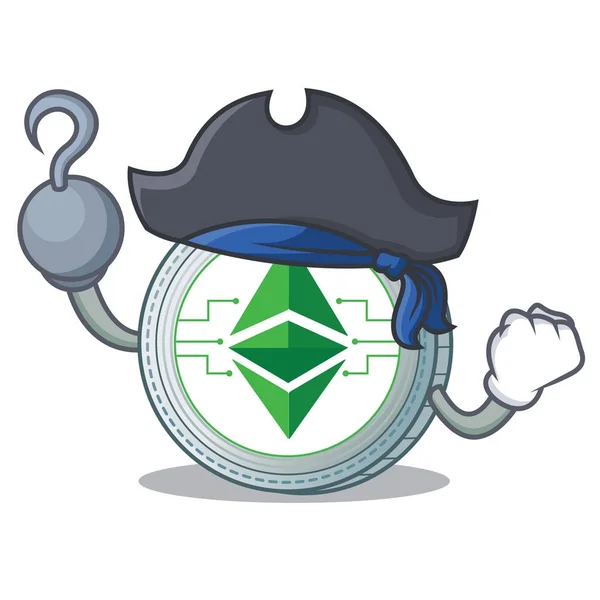 Piraten Ethereum klassischen Charakter Cartoon Vektor Illustration — Stockillustration Piraten-Ethereum-Cartoon — Stockvektor