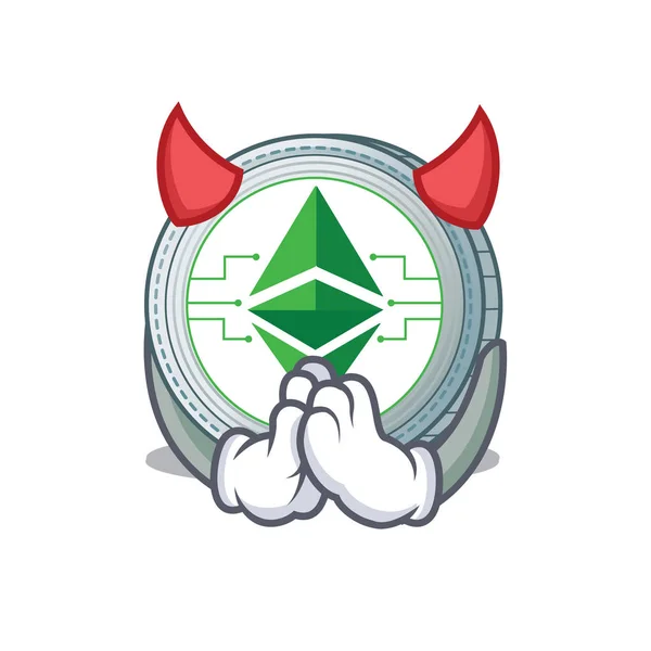 Čert Ethereum classic znakové karikatury — Stockový vektor