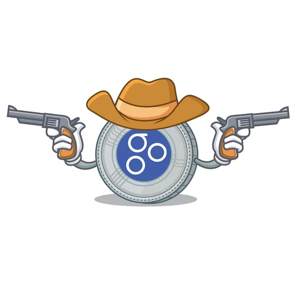 Cowboy OmesiGo personaje de la moneda de dibujos animados — Vector de stock