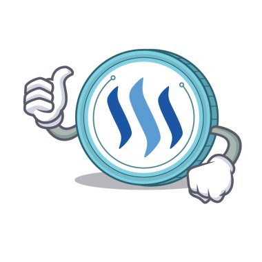 Başparmak yukarıya Steem sikke karakter karikatür