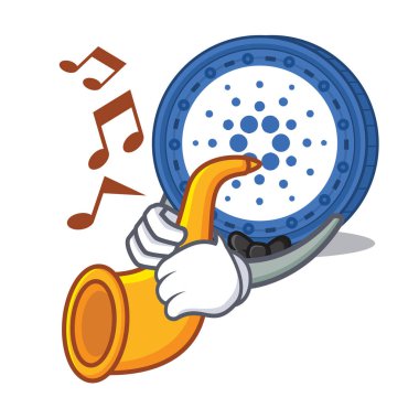 Cardano sikke karakter karikatür ile trompet