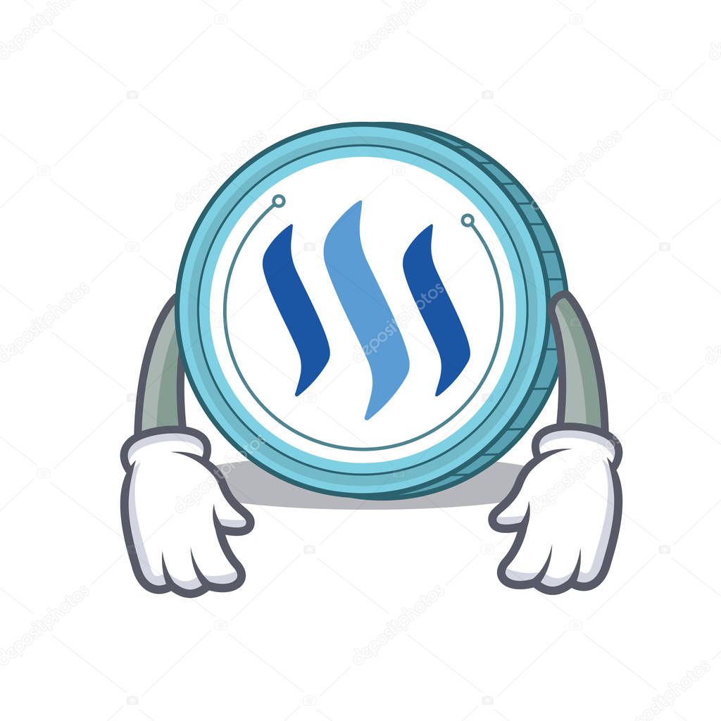 Tired Steem coin character cartoon