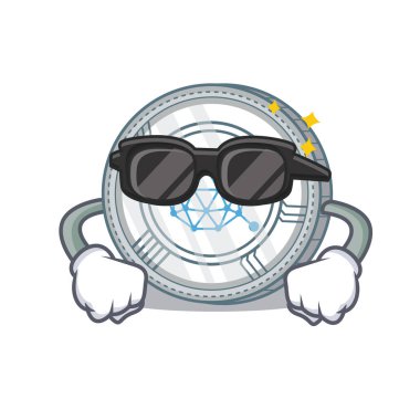 Süper cool Qtum sikke karakter karikatür