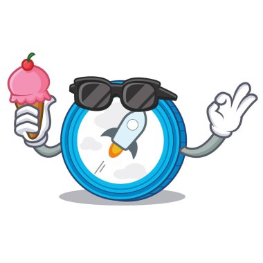 Dondurma yıldız sikke karakter karikatür ile