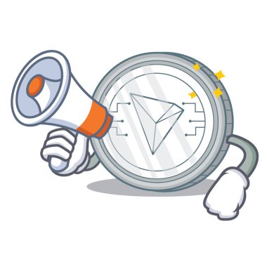 Megafon Tron sikke karakter karikatür ile