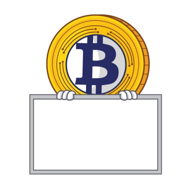 Kurulu Bitcoin altın ile karikatür karakter