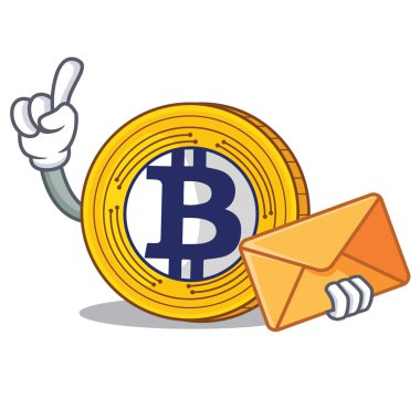 Zarf Bitcoin altın ile karikatür karakter