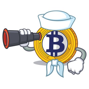 Bitcoin altın karakter karikatür