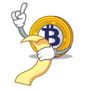 Bitcoin altın karakter karikatür