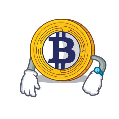 Bitcoin altın karakter karikatür bekliyor