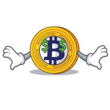 Bitcoin altın karakter karikatür