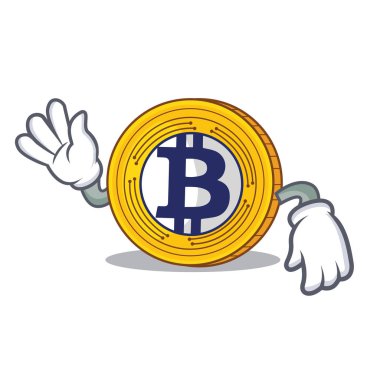 Deli Bitcoin altın karakter karikatür