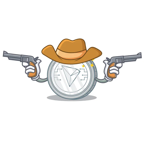 Cowboy Tron coin personnage dessin animé — Image vectorielle