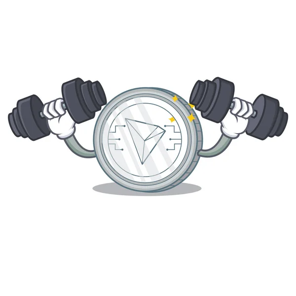 Fitness Tron moneda personaje de dibujos animados — Vector de stock