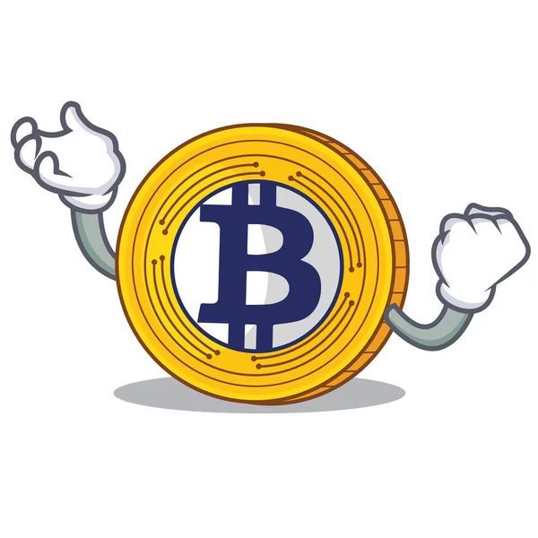Succès Bitcoin Gold personnage dessin animé — Image vectorielle