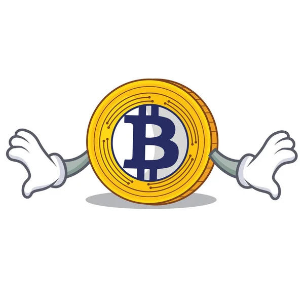 Şok Bitcoin altın karakter karikatür — Stok Vektör