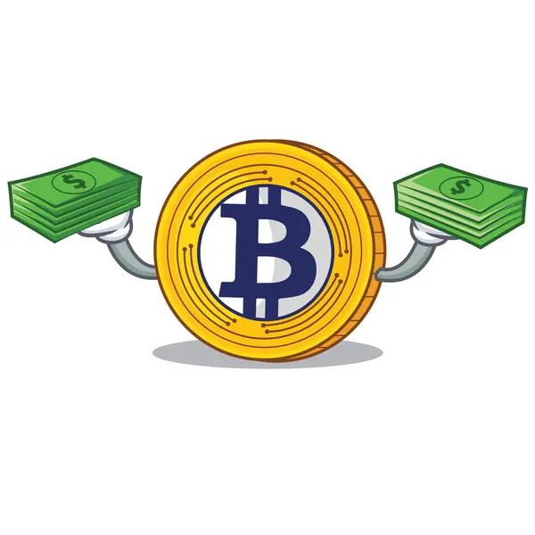 Cartoon znaków złoto Bitcoin — Wektor stockowy