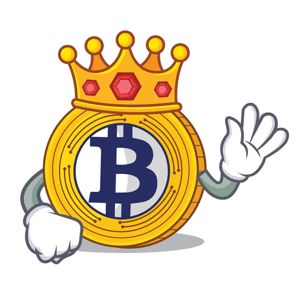 Desenhos animados de caráter King Bitcoin Gold — Vetor de Stock