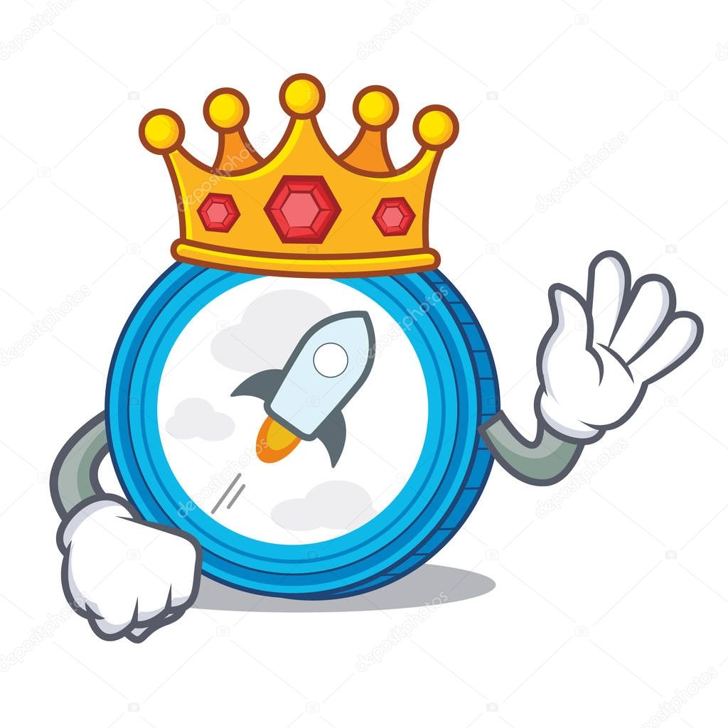 King stellar coin character cartoon vector illustration