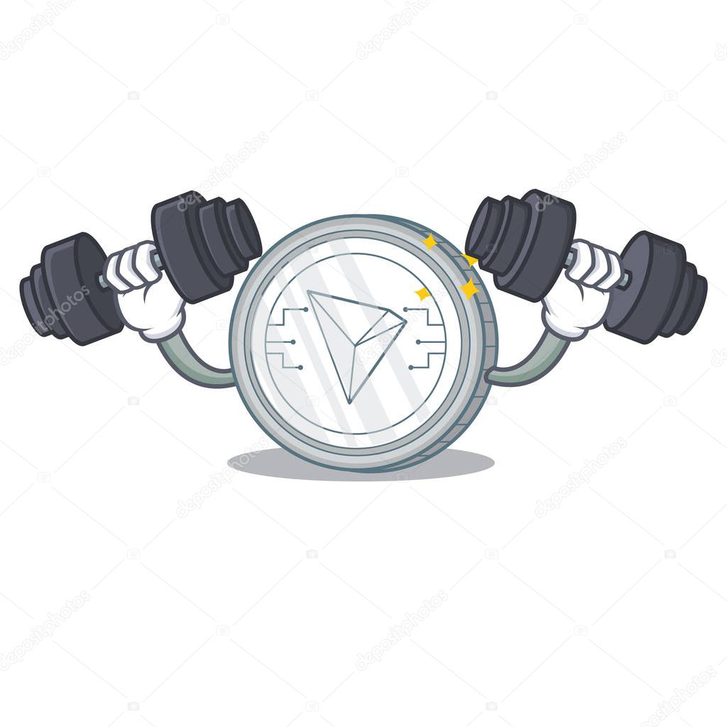 Fitness Tron coin character cartoon