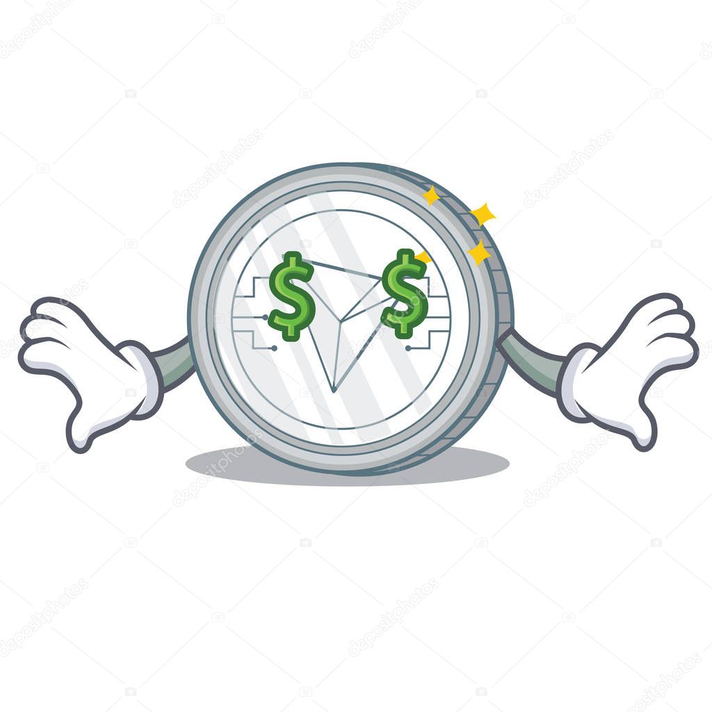 Money eye Tron coin character cartoon