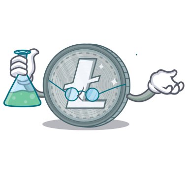 Profesör Litecoin karakter karikatür tarzı