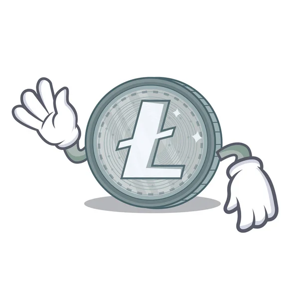 Fou personnage Litecoin style dessin animé — Image vectorielle