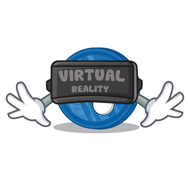 Con realidad virtual Ripple moneda personaje de dibujos animados — Archivo Imágenes Vectoriales