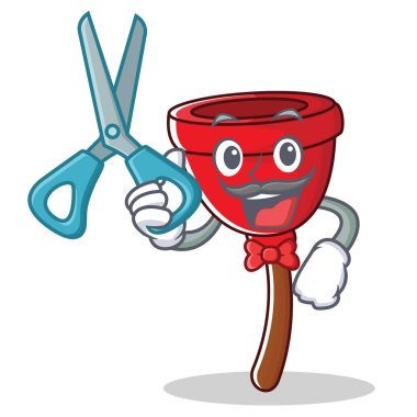 Dalgıç karakter karikatür tarzı berber