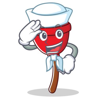 Denizci dalgıç karakter karikatür tarzı