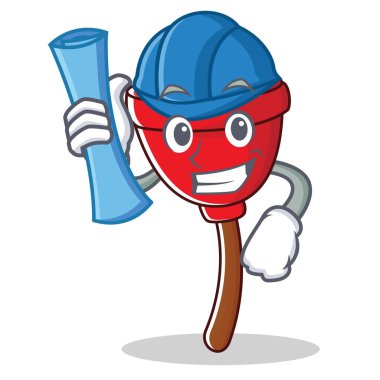 Mimar dalgıç karakter karikatür tarzı