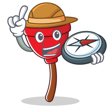 Explorer dalgıç karakter karikatür tarzı