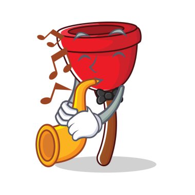 Trompet dalgıç karakter karikatür tarzı ile