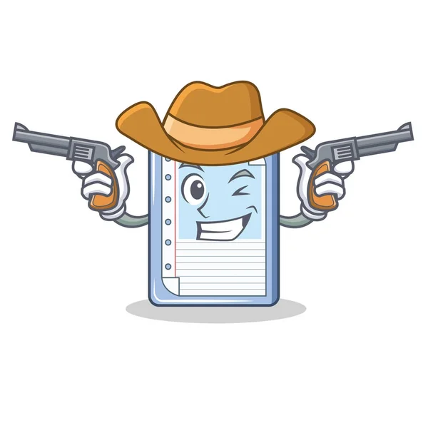 Cowboy clipboard character cartoon style — Stock Vector