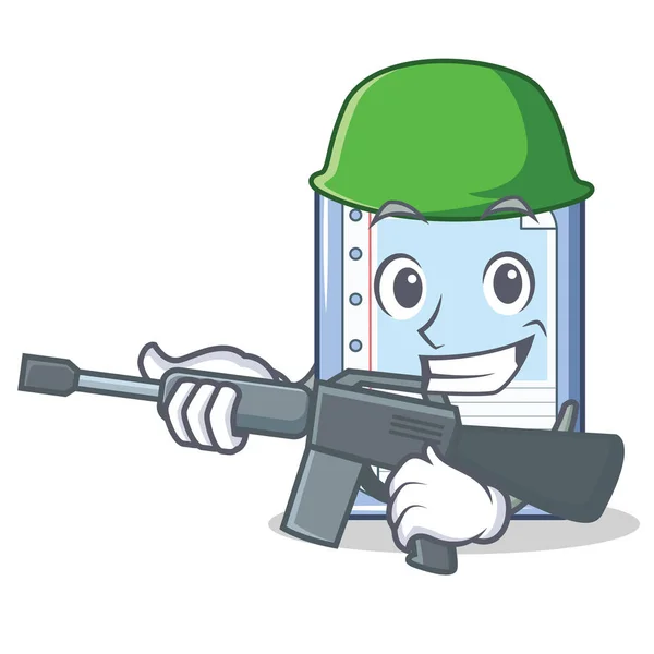 Ejército portapapeles carácter estilo de dibujos animados — Vector de stock