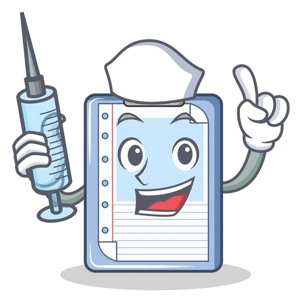 Nurse clipboard character cartoon style — Stock Vector