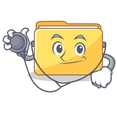 Doktor klasör karakter karikatür tarzı