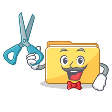 Klasör karakter karikatür tarzı berber