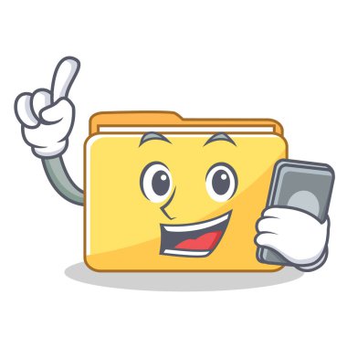Telefon klasörü karakter karikatür tarzı ile