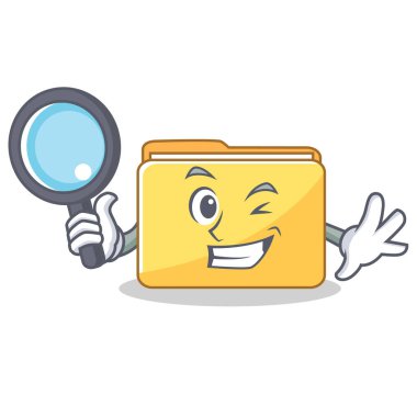 Dedektif klasör karakter karikatür tarzı