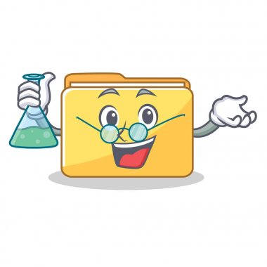 Profesör klasör karakter karikatür tarzı