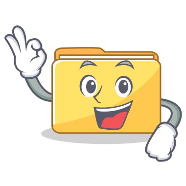 Klasör karakter karikatür tarzı Tamam